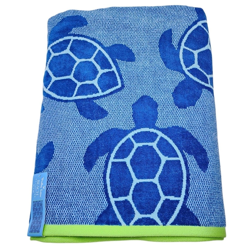 Truly Lou Turtle Cotton Spa Pool Beach Towel Blue Soft Absorbent Quick Dry 36x68